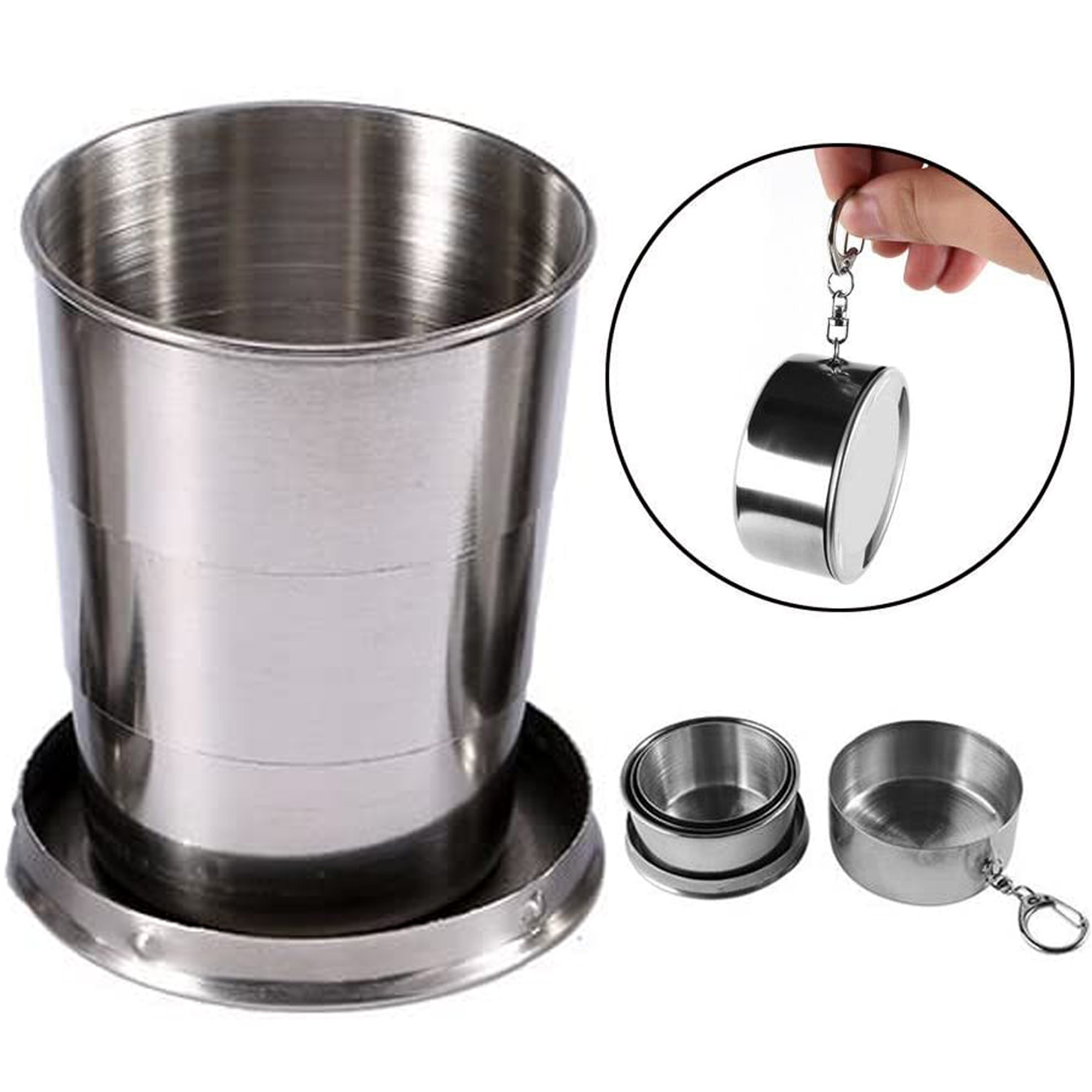 150ml Stainless Steel Portable Outdoor Travel Collapsible Cup 1