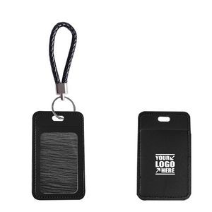 Elegant PU Leather Card Case With 1 Side Zipper Pocket And Lanyard 6