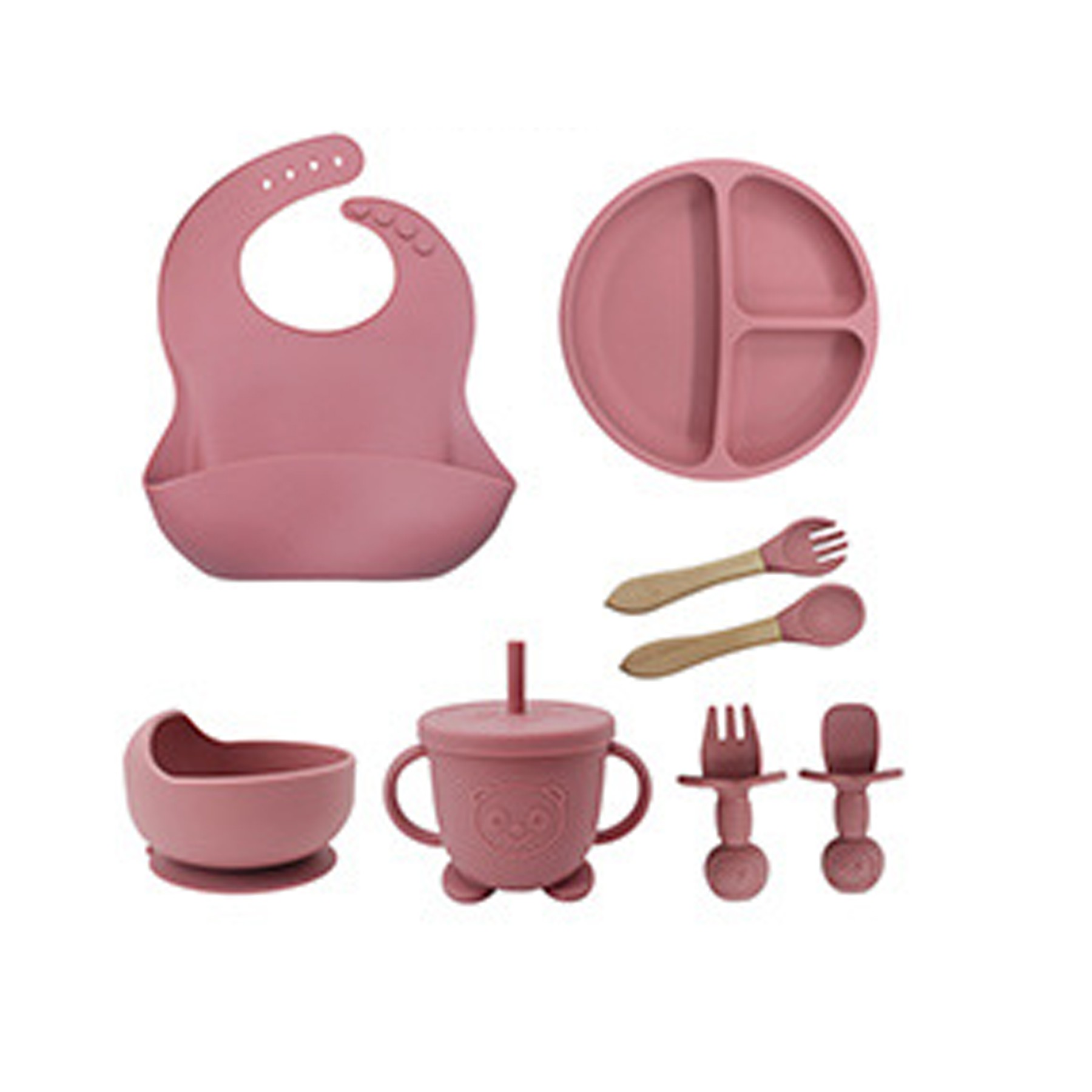 8pcs Silicone Baby Feeding Set 11