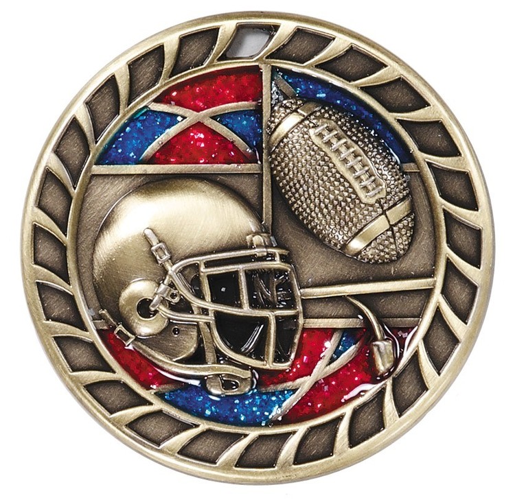 Football Glitter Medal, 2 1/2" 2