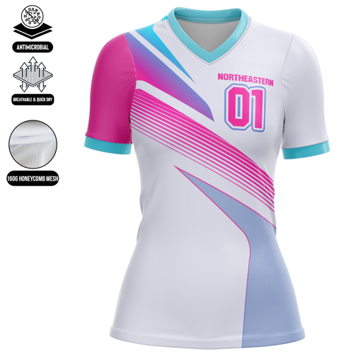 Women's Premium Full Sublimation Volleyball Cap Sleeve Jersey - Birdseye Mesh 7