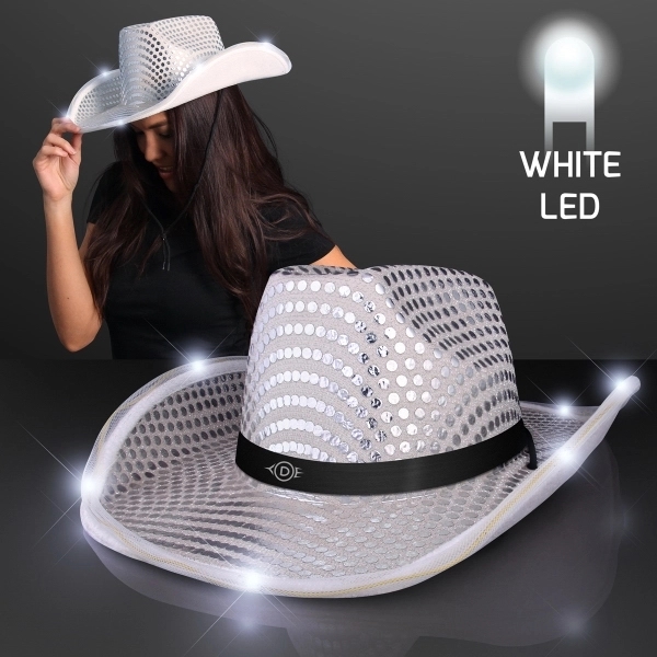 Sequin Cowboy Hat with Black Band 9