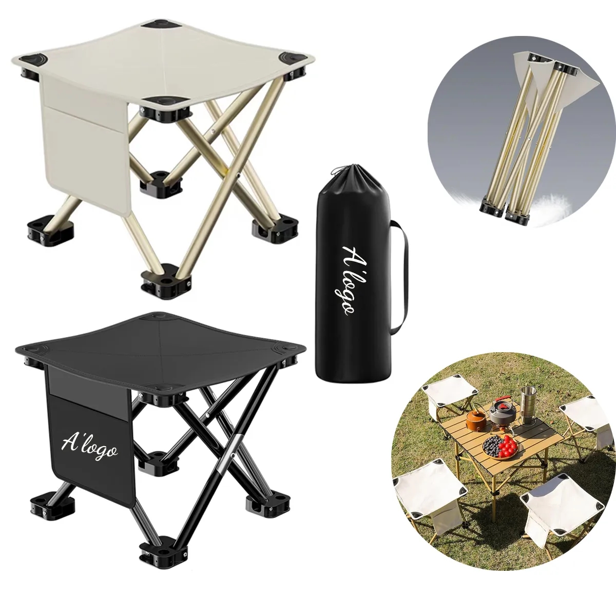 Portable Folding Camping Stool with cary bag 4