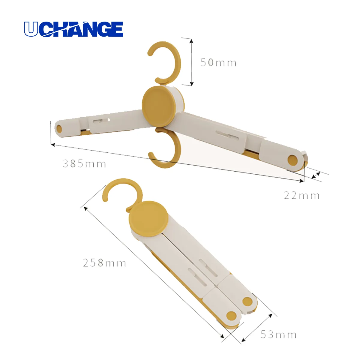 Foldable Travel Hanger With Clips Compact Portable 3