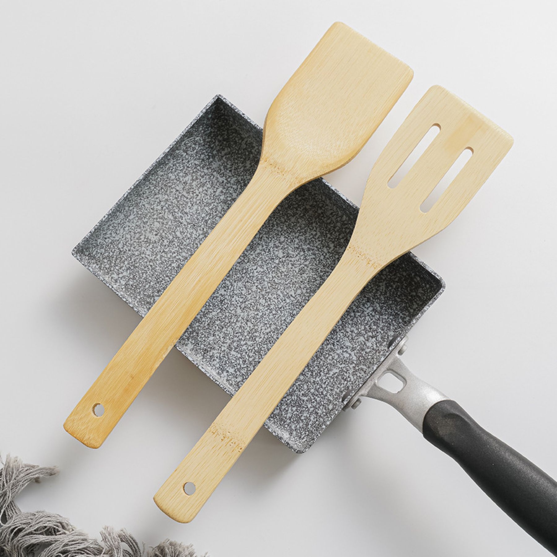 6-Piece Nonstick Bamboo Cooking Utensil Spatula Spoon 4