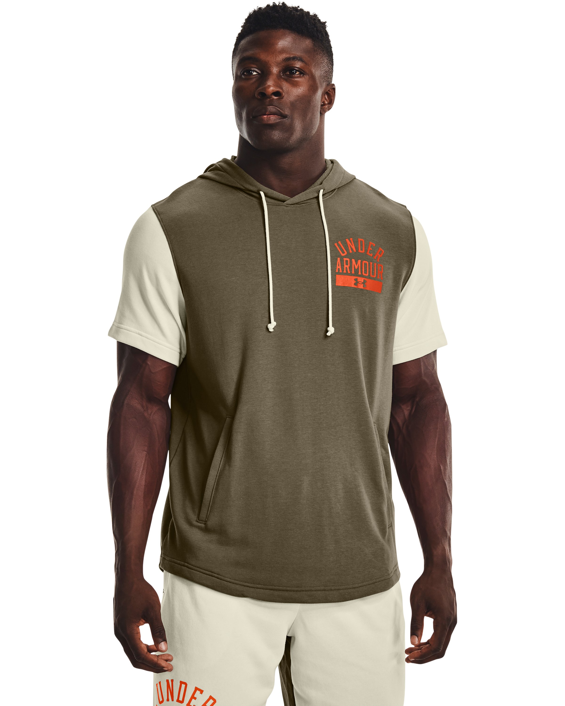 Men's UA Rival Terry Colorblock Short Sleeve Hoodie, custom hoodie or sweatshirt with logo imprint 4