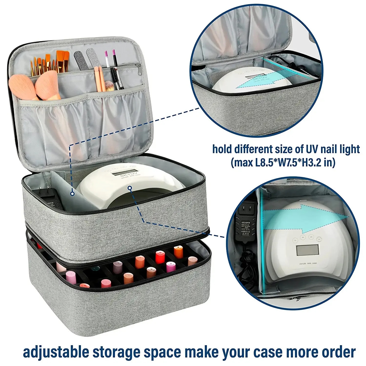 Nail Polish Carrying Case Double-layer Organizer 3