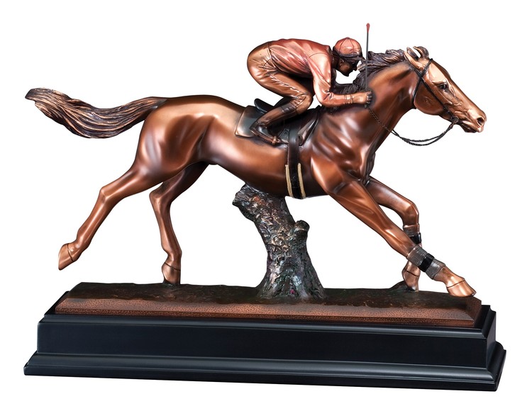 Jockey Gallery Sculpture Horse Resin 2