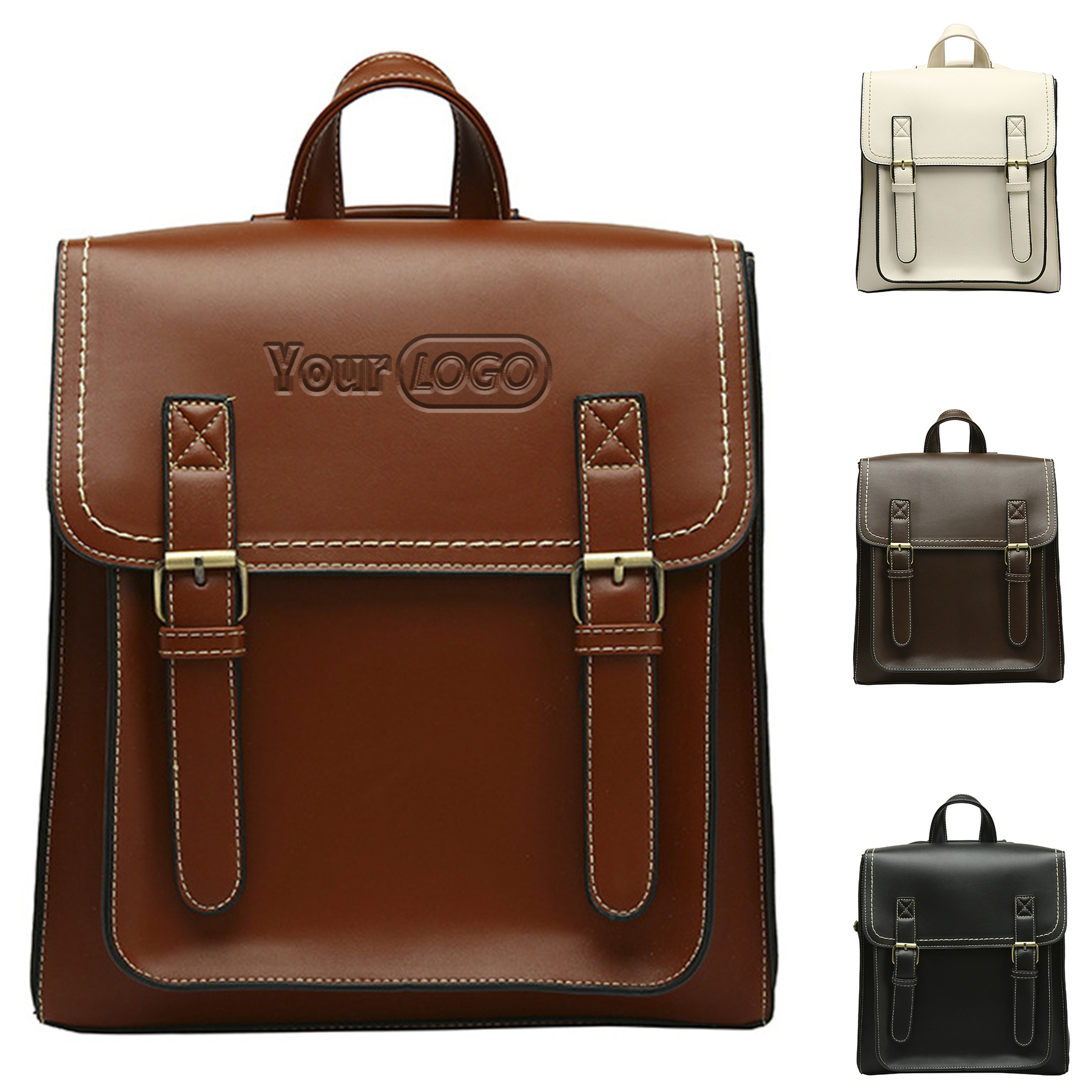 PU Leather?Casual Daypack Style Flap Backpacks for Ladies 2