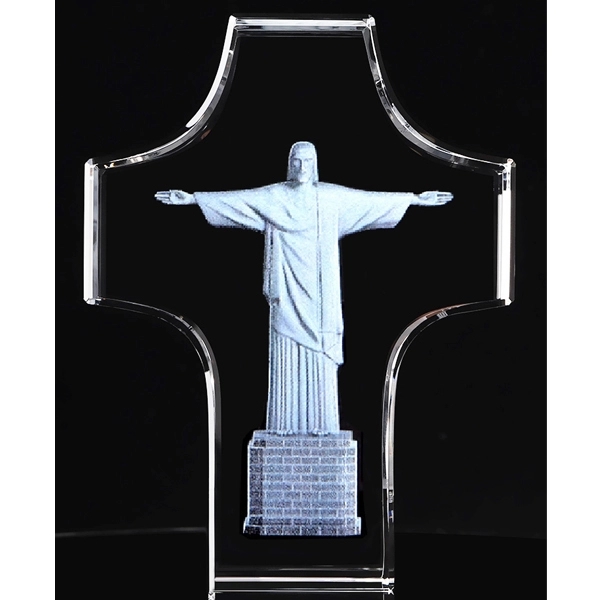 Engraved Crystal Glass Cross 8