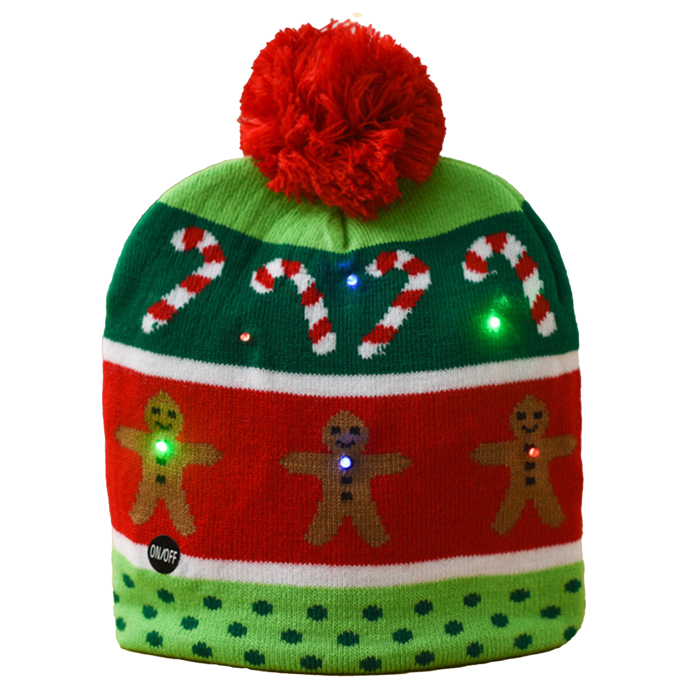 Acrylic Knitted Luminous Christmas Hat With Ball 7