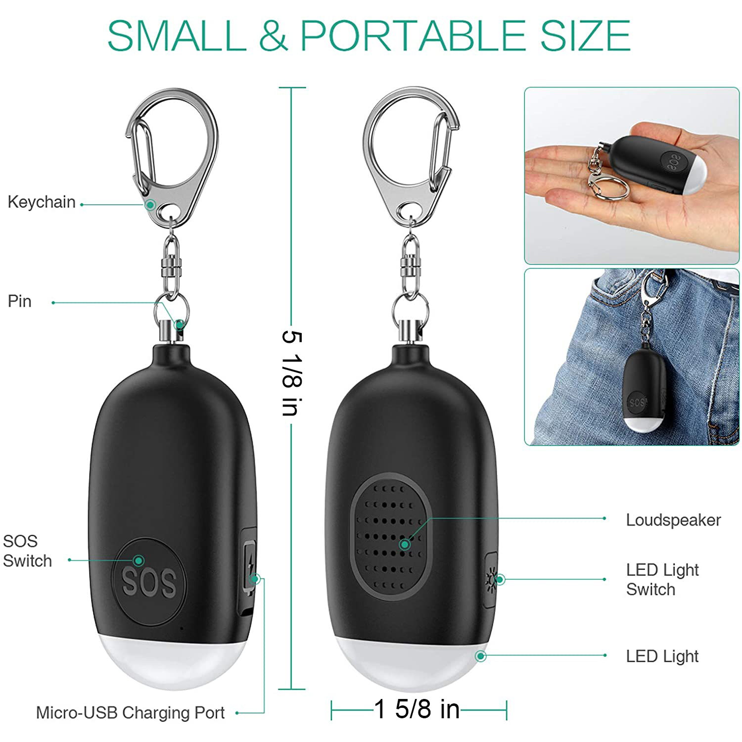 USB Rechargeable Personal Alarm 4