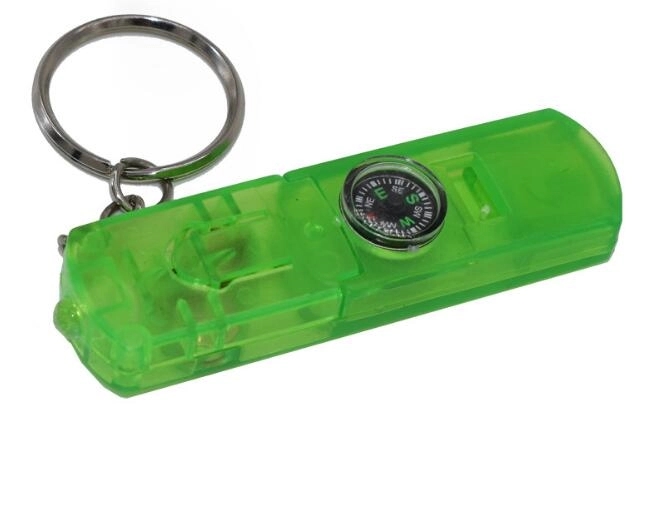 Whistle, Light & Compass Safety Keychain 6