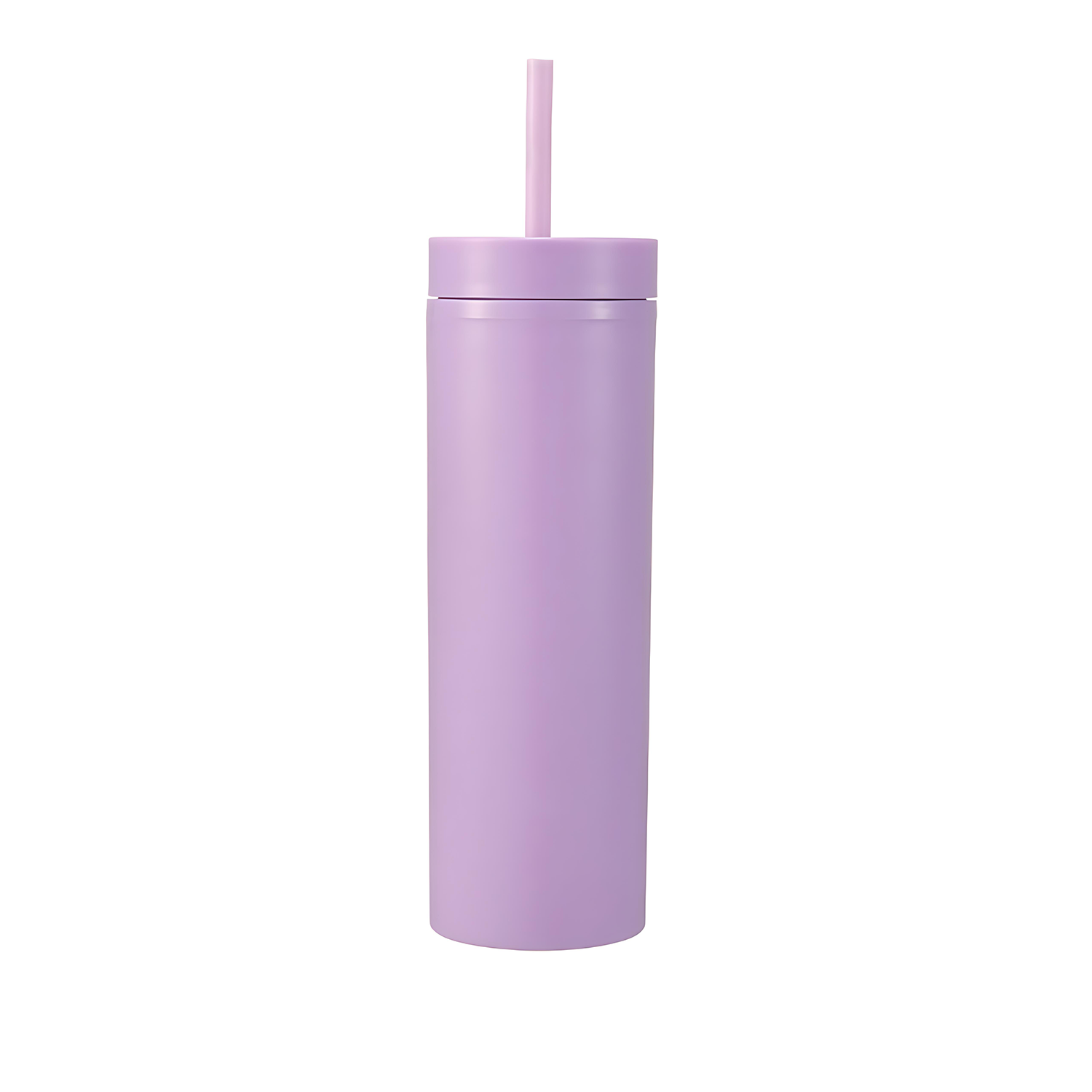 16oz Double-layer Plastic Sports Thermos Cup w/ Straw 2