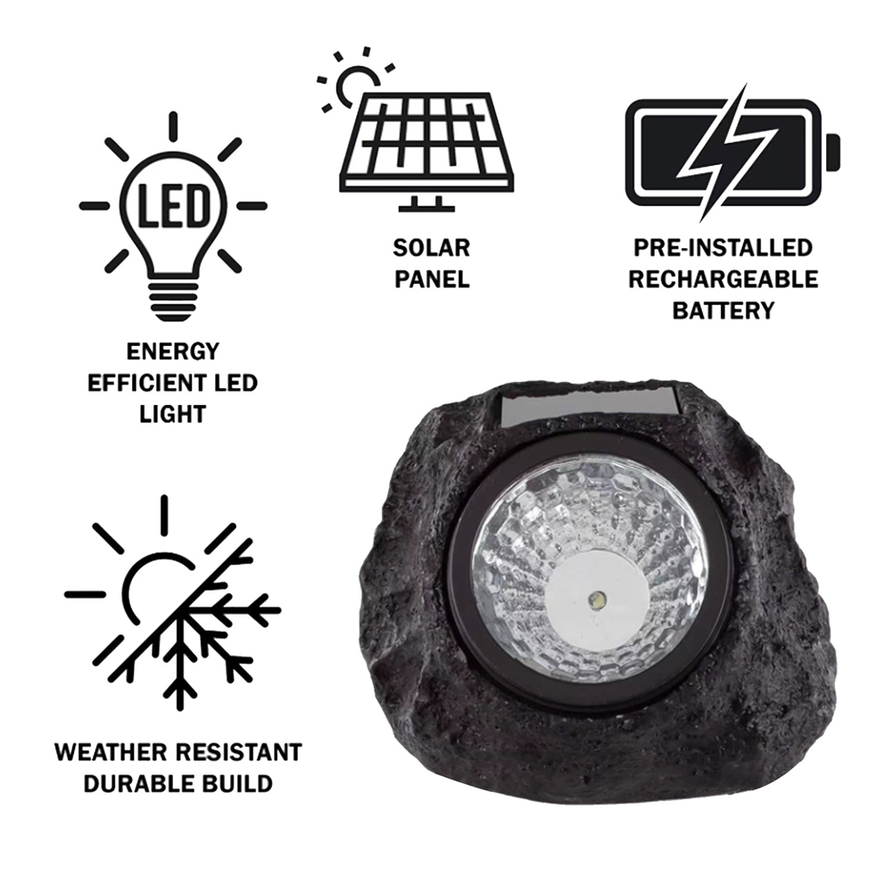 Solar Outdoor Stone Decorative Waterproof Light 2