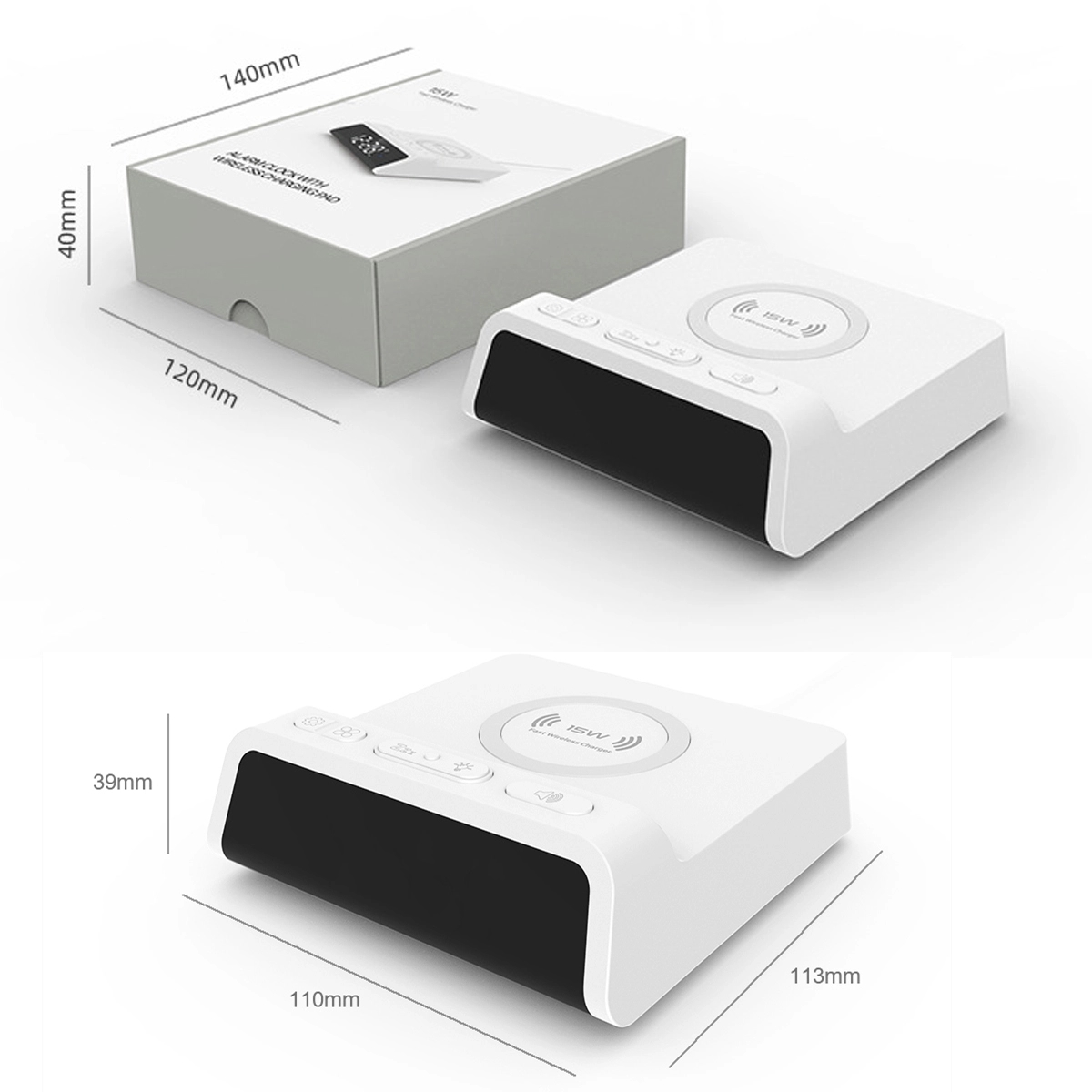 15W Wireless Charger Alarm Clock 9