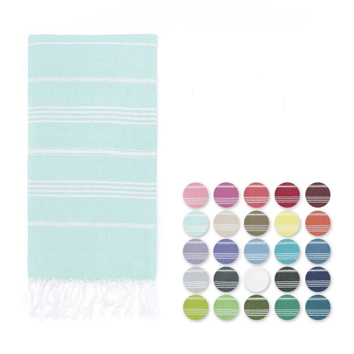 71" Striped Beach Towel With Fringe 16
