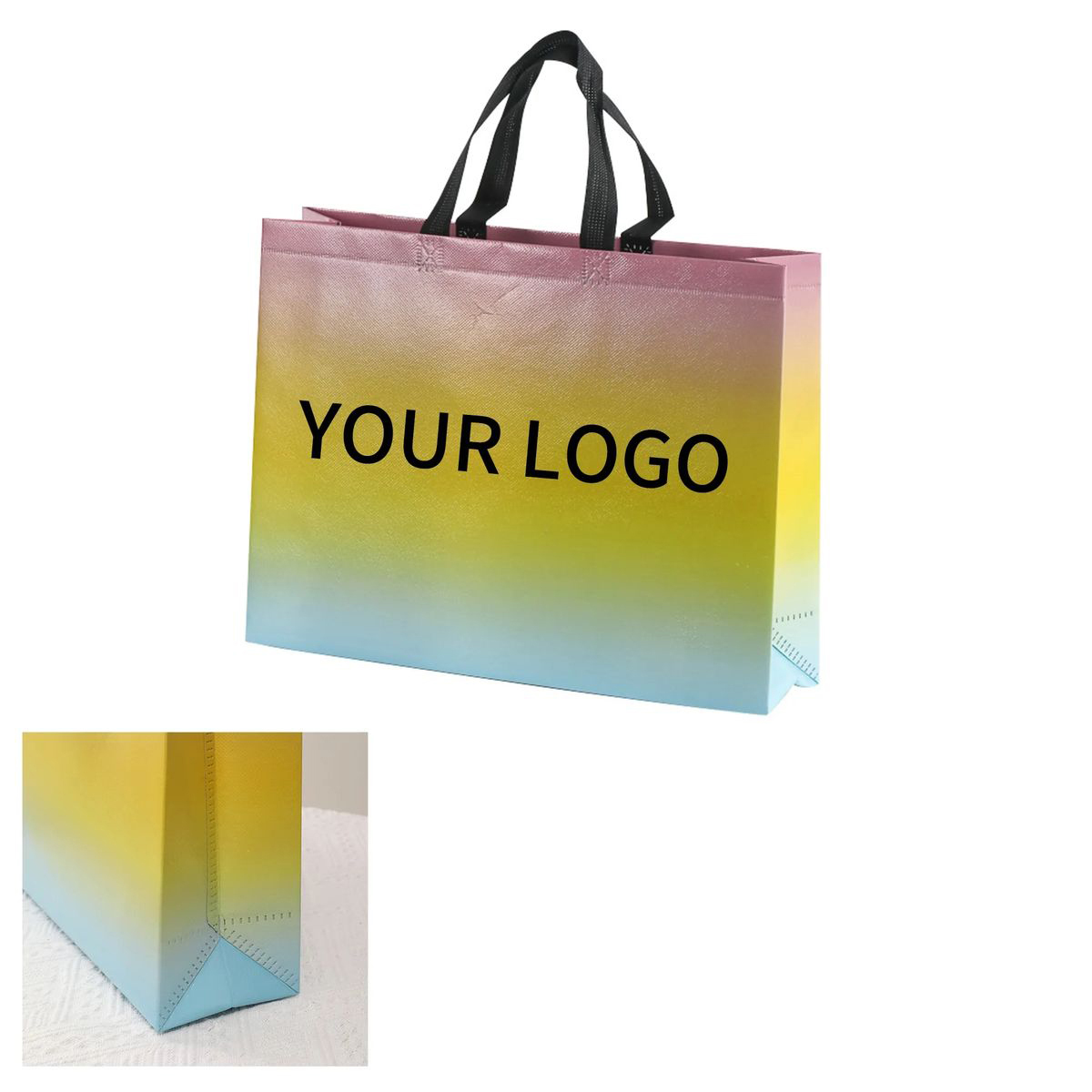 Tri Color Non Woven Tote for Events or Retail 1