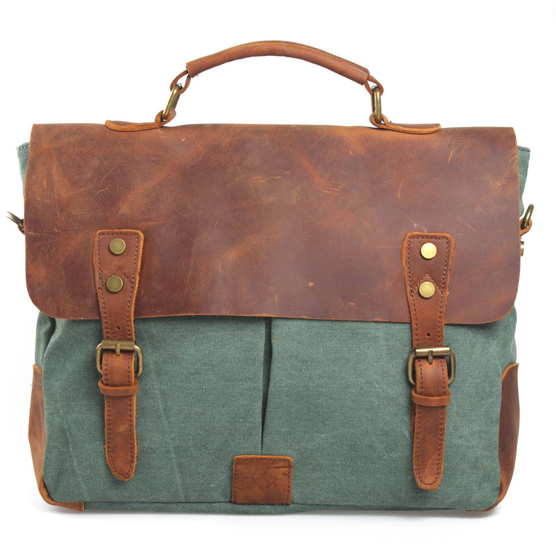 Canvas with leather Messenger bag 2