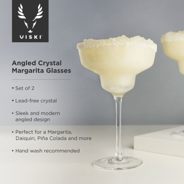 Viski® Angled Crystal Margarita Glass, set of 2 8