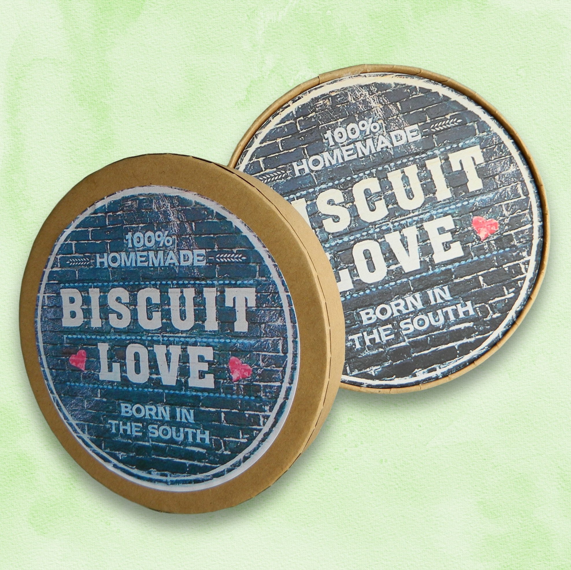 4 Round Absorbent Stone Coaster Gift Box Set with Printed Label 4