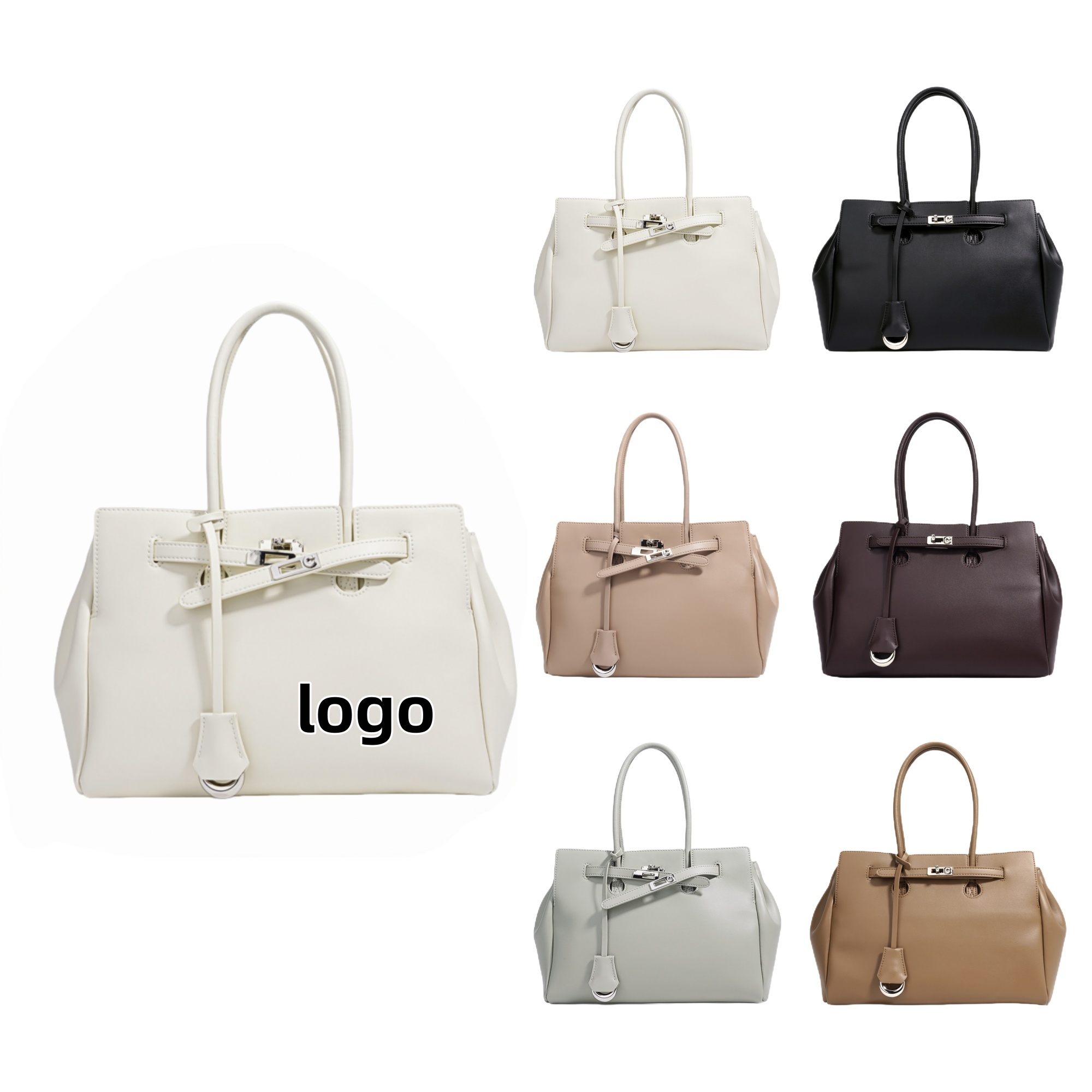 Lady's genuine leather tote bag, custom tote bag with logo imprint 2