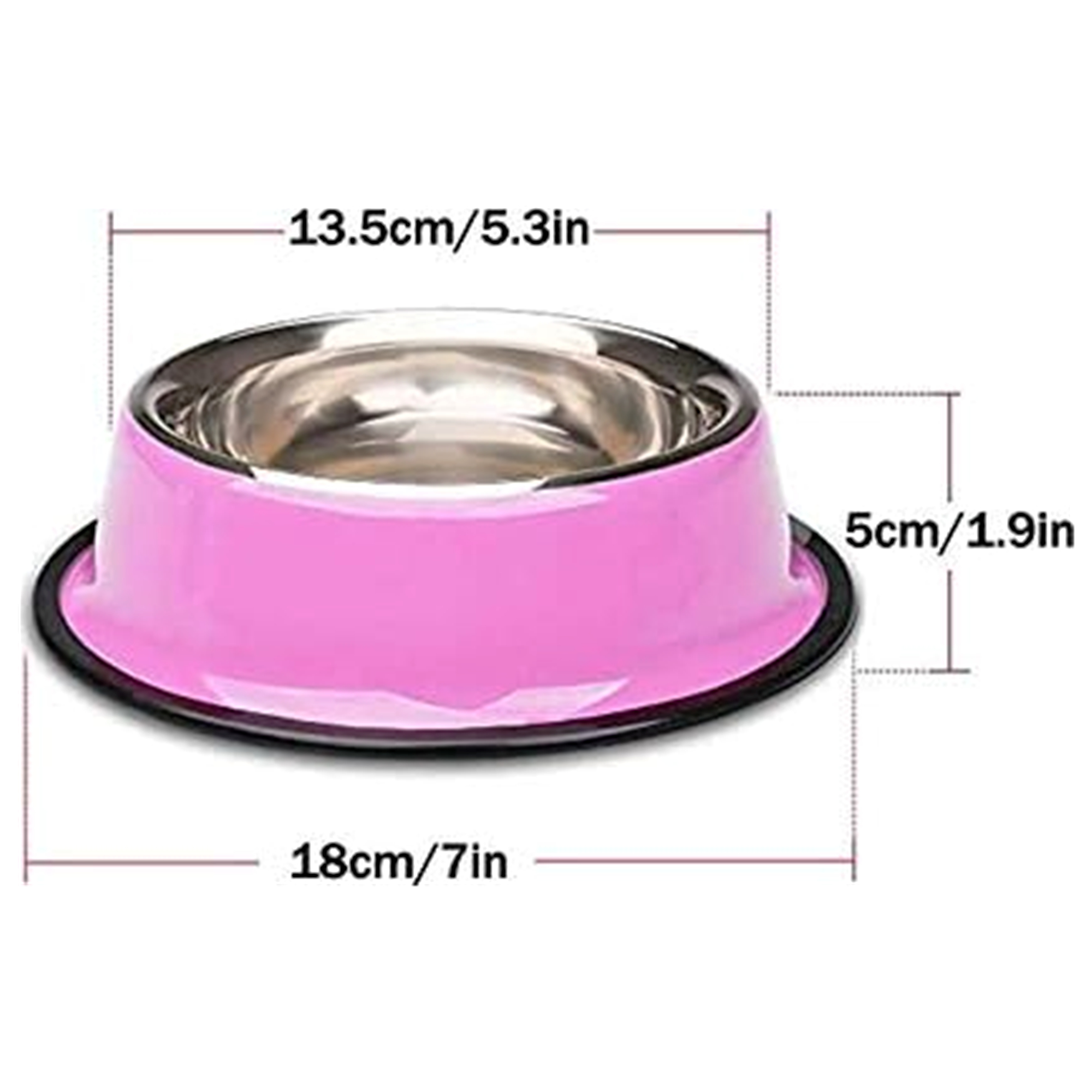Stainless Steel Dog Bowl With Anti-Skid Rubber Base 3