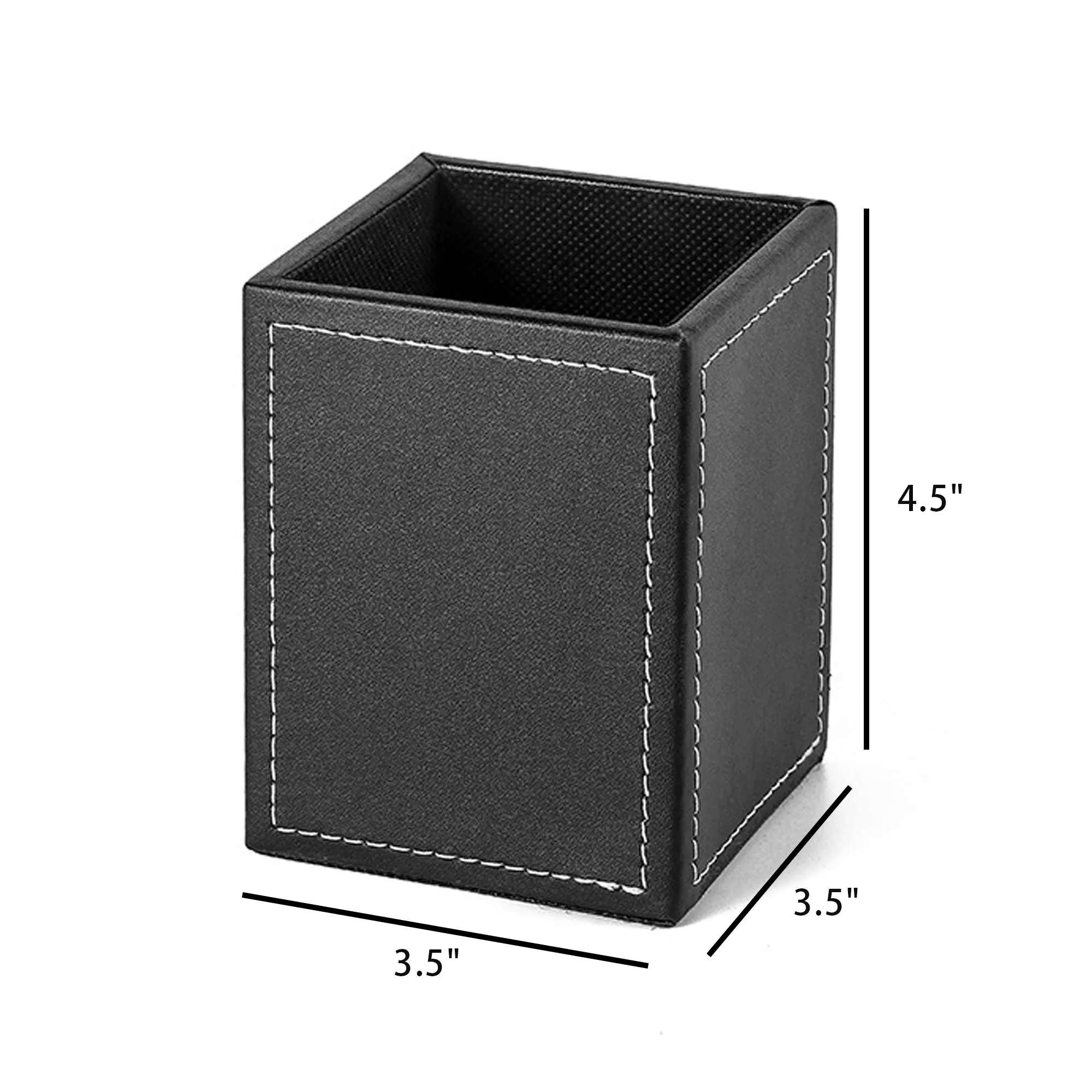 PU Leather Square Pen Holder 4
