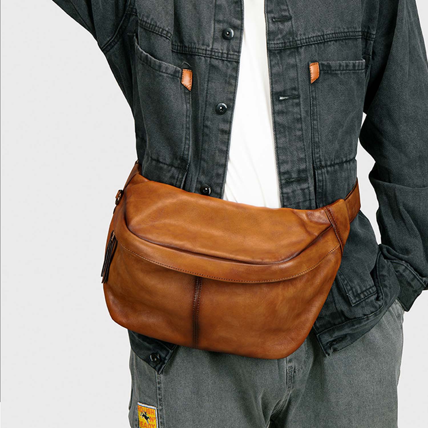 PU Leather Men's Shoulder Crossbody Bag 4