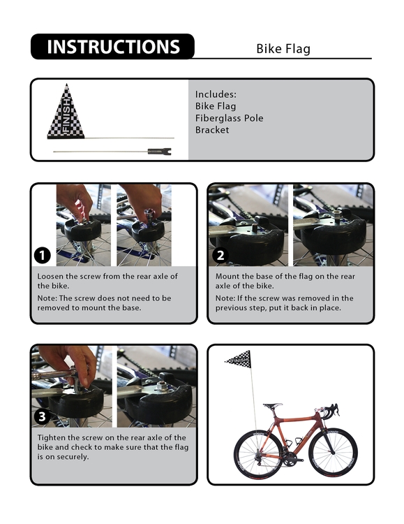 12" x 18" Double Sided PVC Bike Flag with Pole and Bracket 6