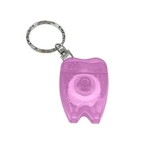 Waxed Tooth Shape Dental Floss Key Chain 6