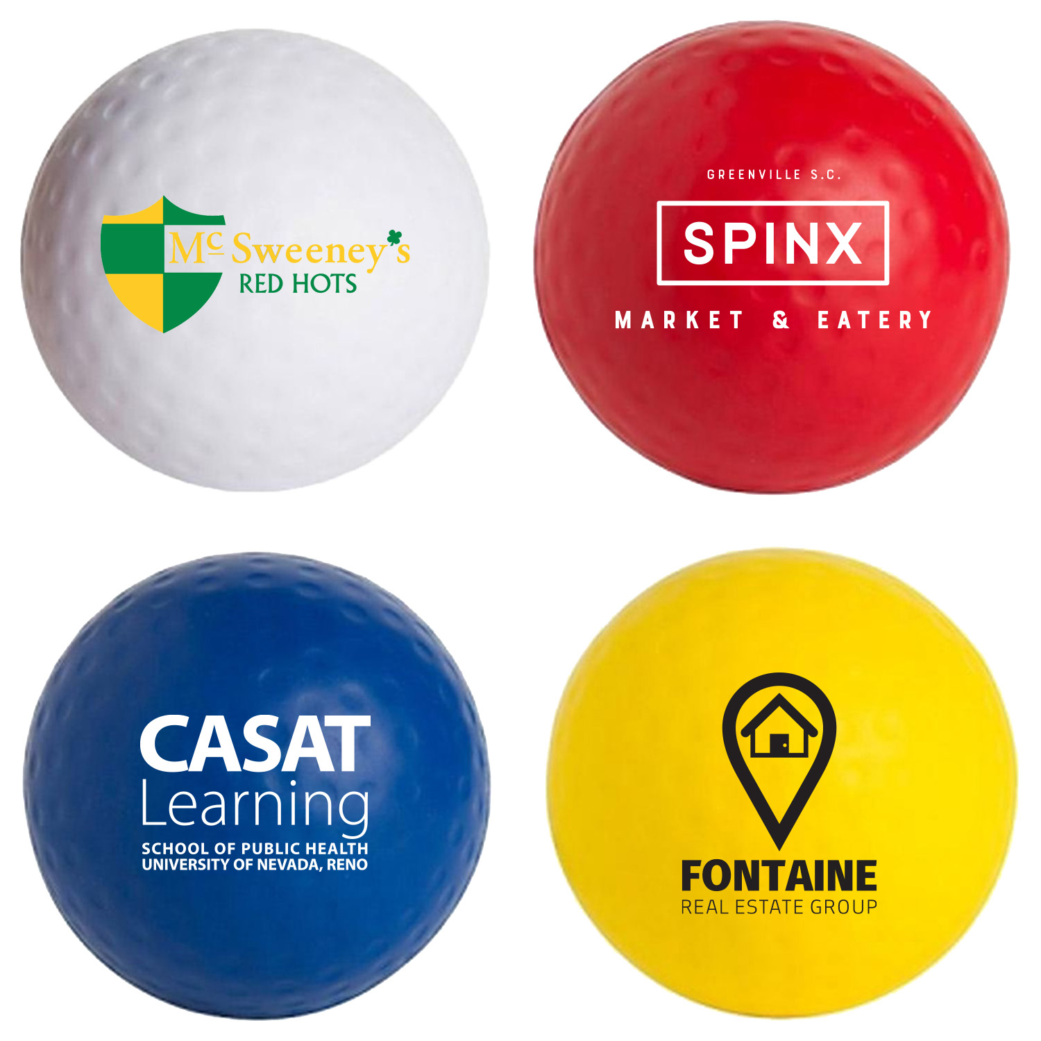 Golf Ball Stress Reliever - 1 color imprint 1