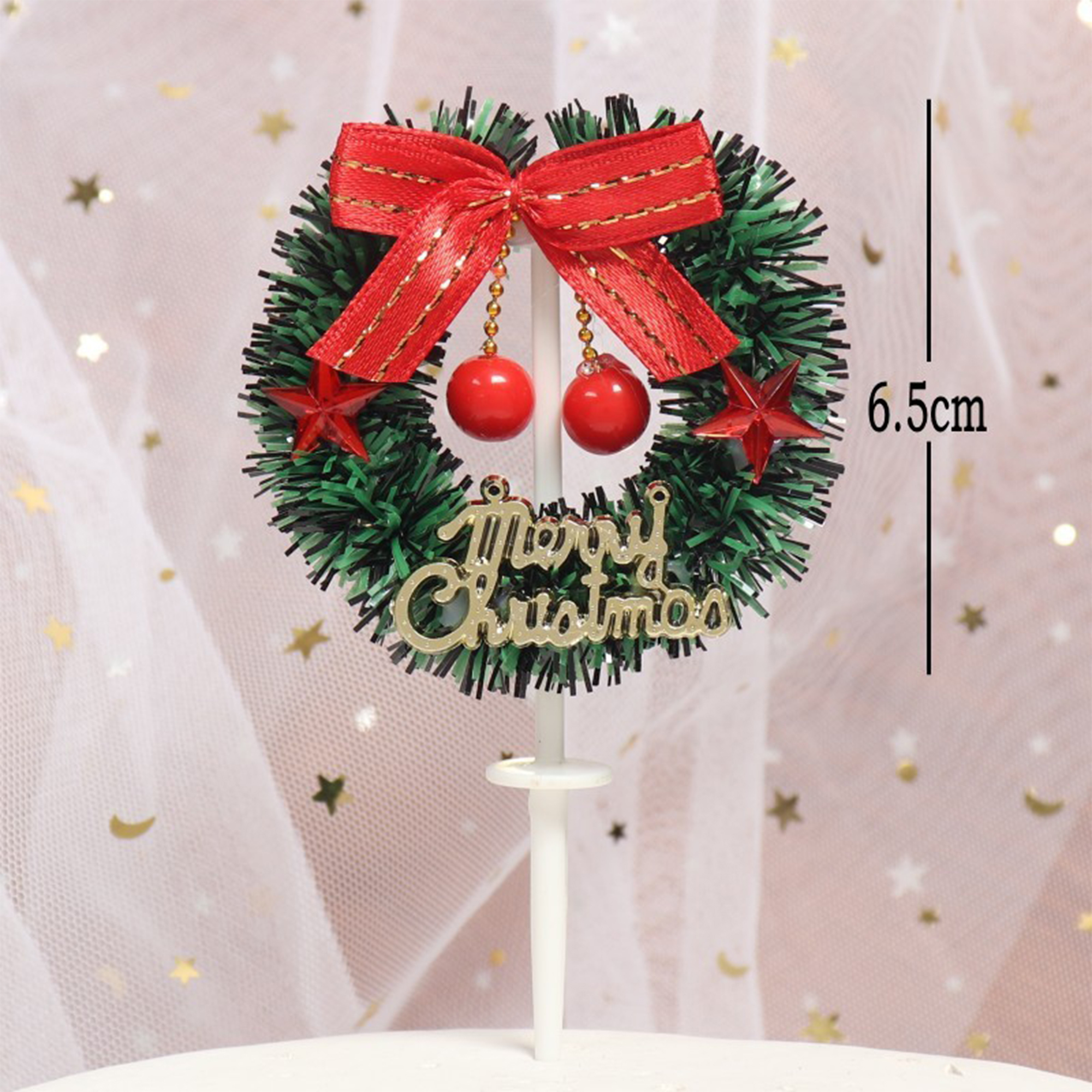 Christmas Wreath Cake Toppers with Bells 4