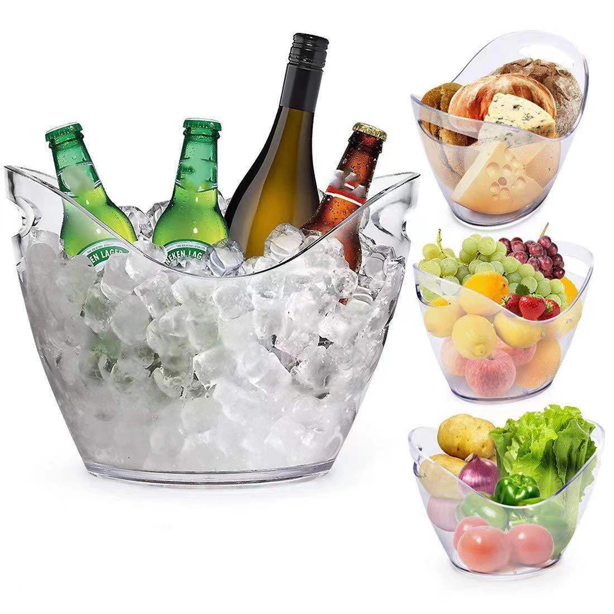 8L Large Ice Buckets Clear Acrylic   MOQ 10 PCS 1