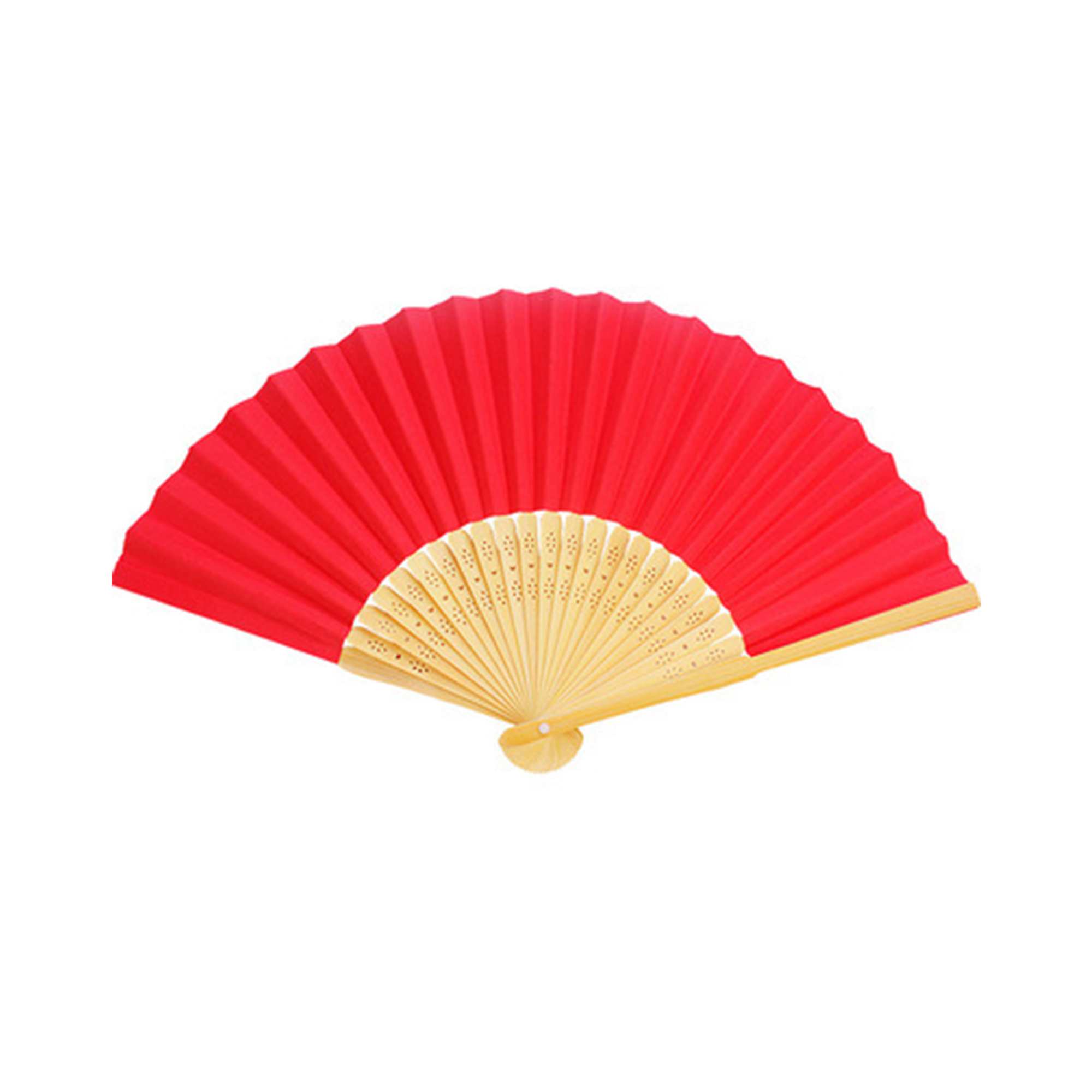 Bamboo Silk Folding Hand Fan 15" x 8" Full Color Surface 16