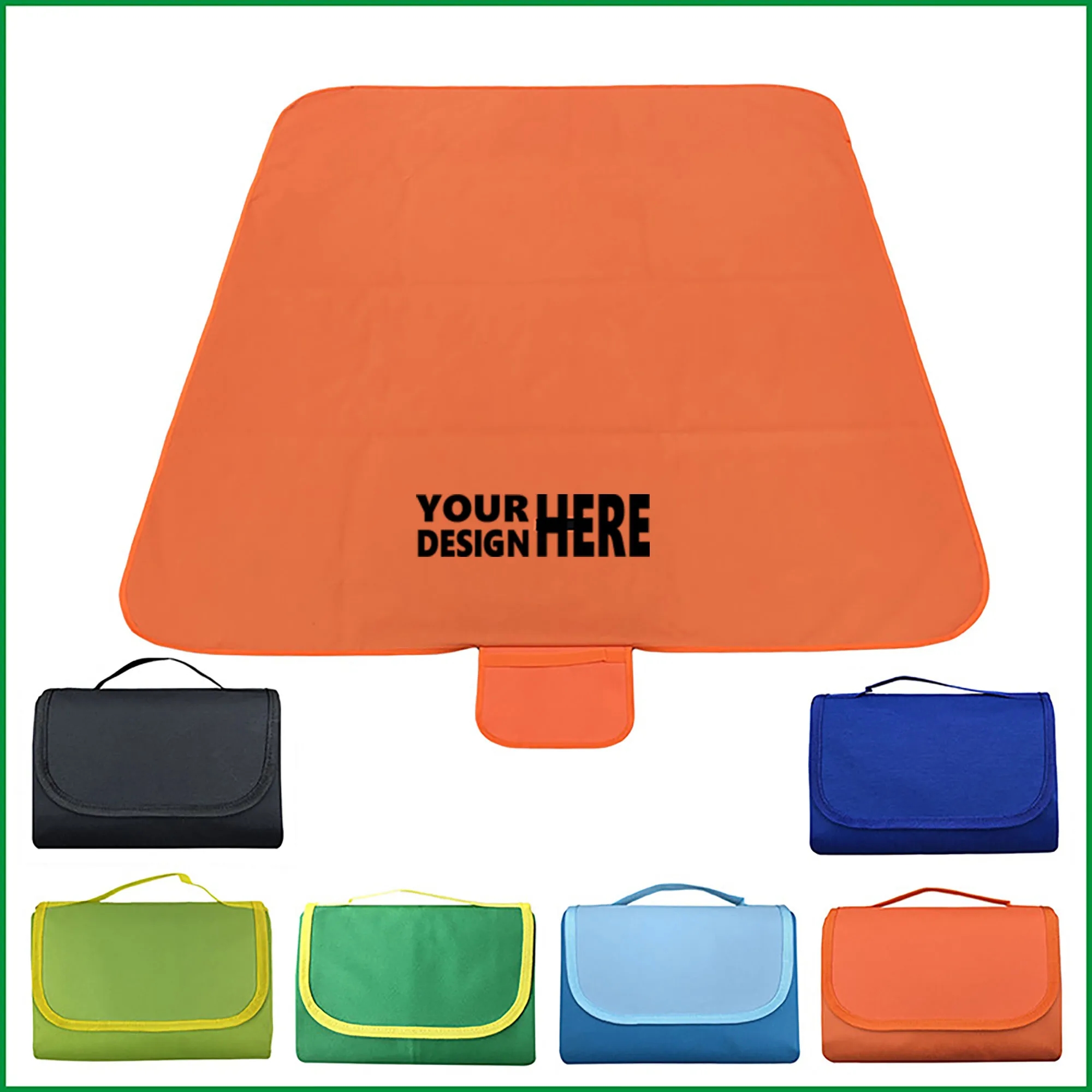 Moq 20 Pcs Custom Picnic Beach Folding Blanket 3