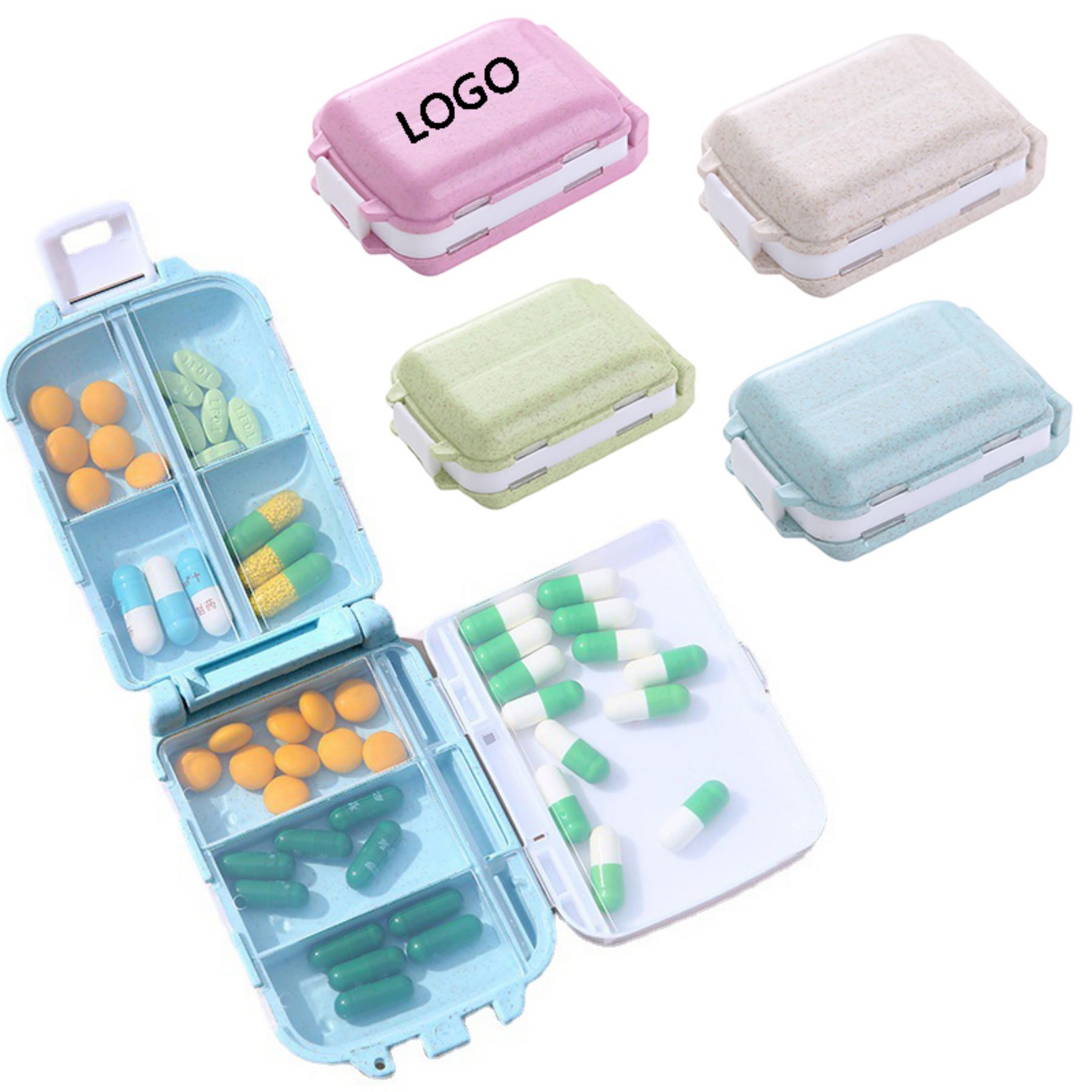 8 Compartments Weekly Pill Organizer Box 1