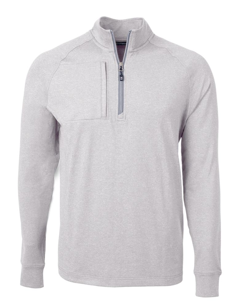 Cutter & Buck Adapt Recycled Soft Knit Stretch Mens Big & Tall Heathered Quarter Zip Pullover Big & Tall 72