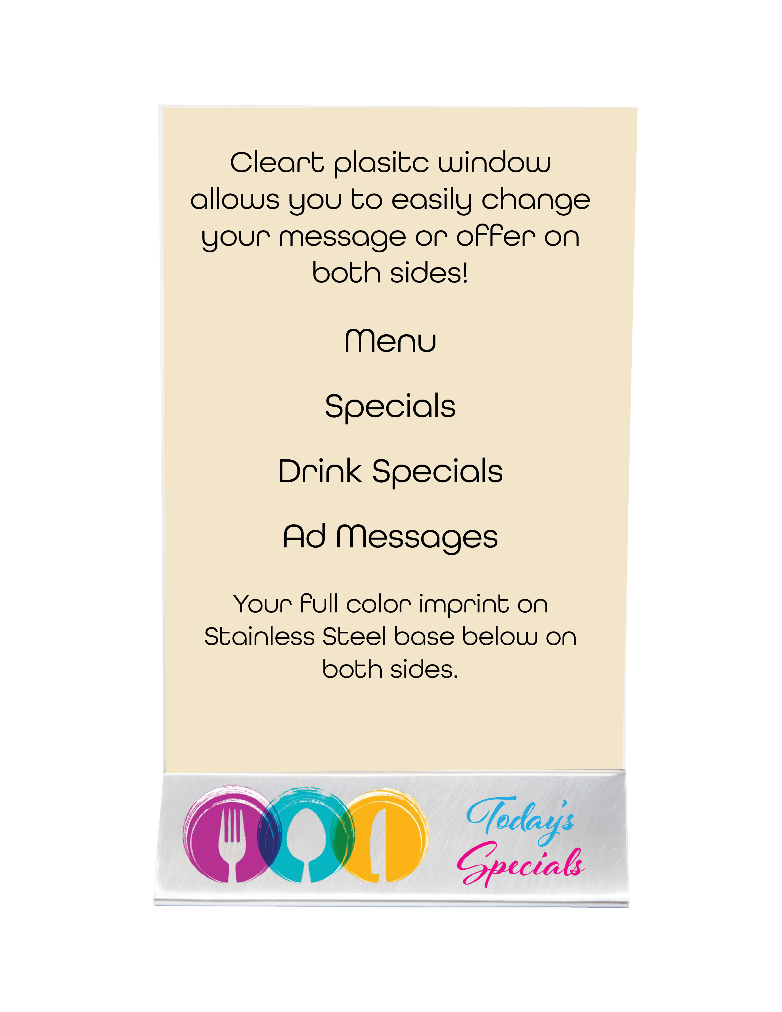 Stainless Steel Table Talker - Full Color Imprint 2