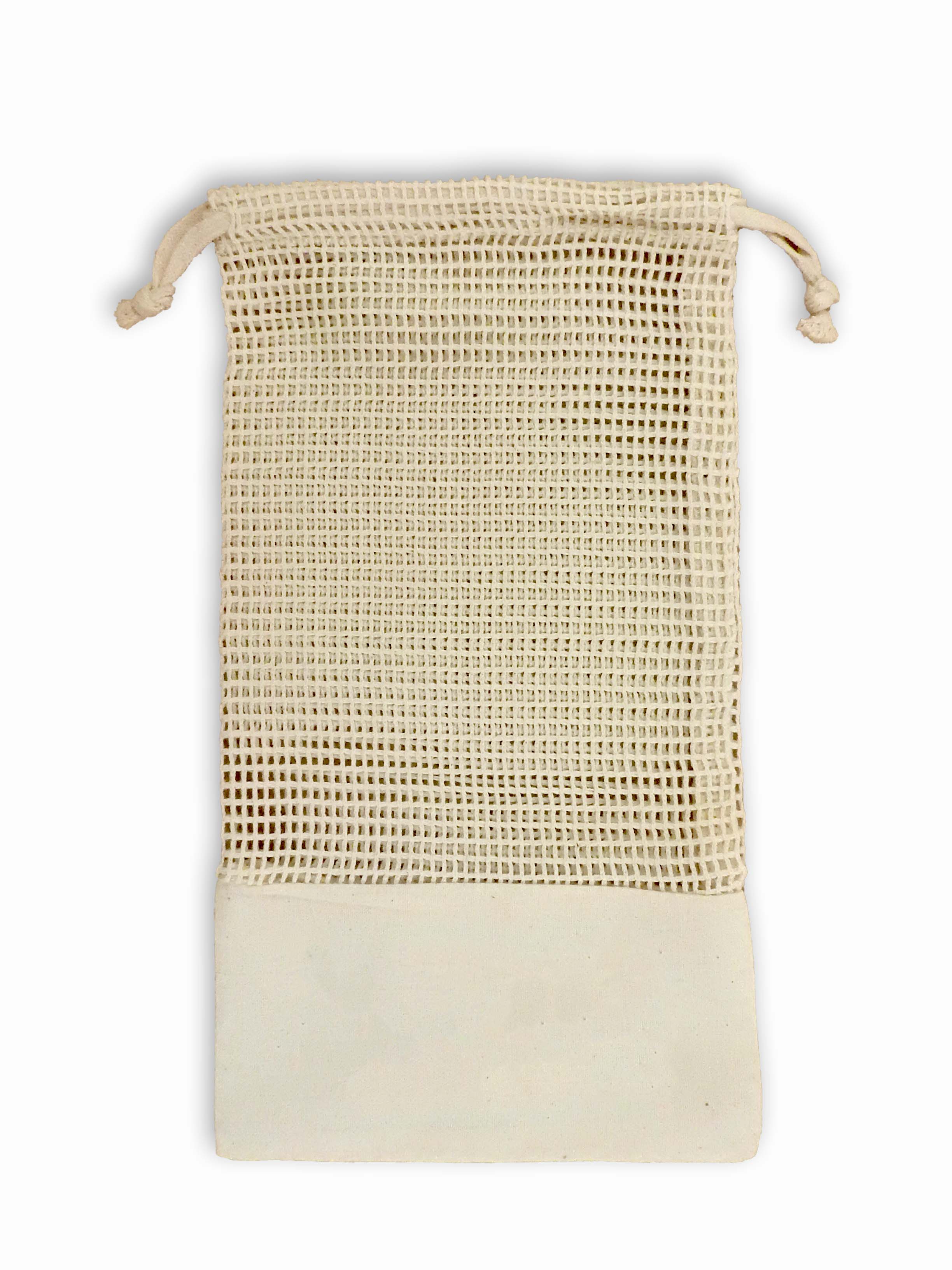 "Koa" Mesh 100% Natural Cotton Drawstring Bag 6.5 X 11.5" 2