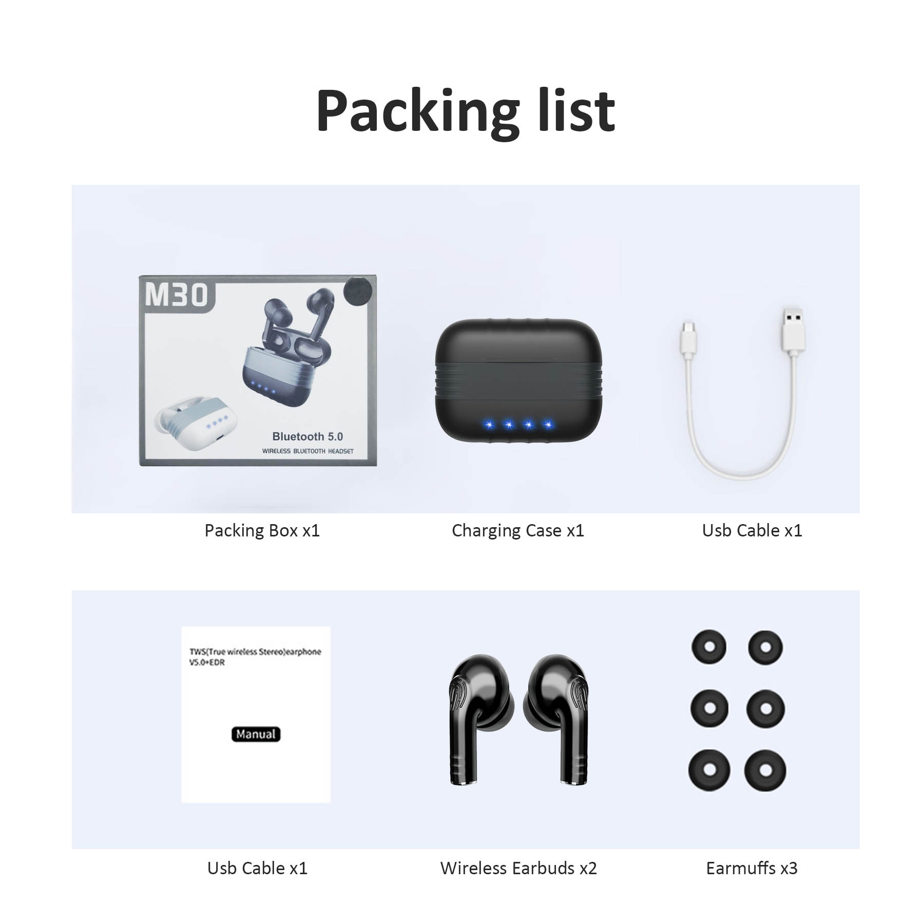TWS Wireless Earbuds with Charging Case - Close out 7