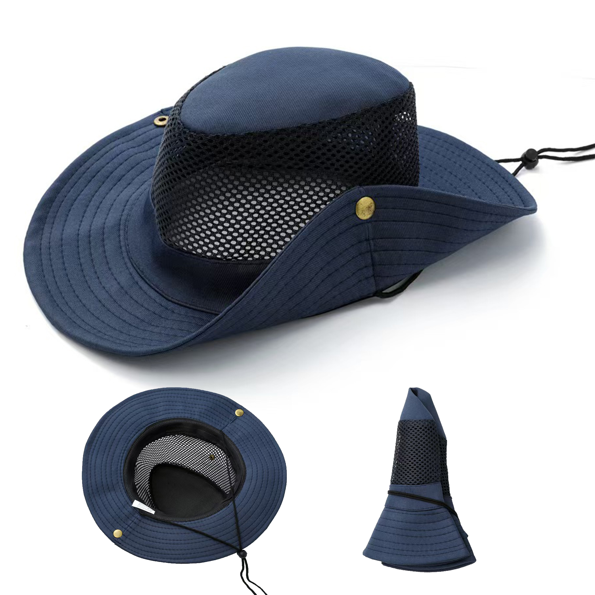 Wide-brimmed Outdoor Mesh Sunscreen Hat 3