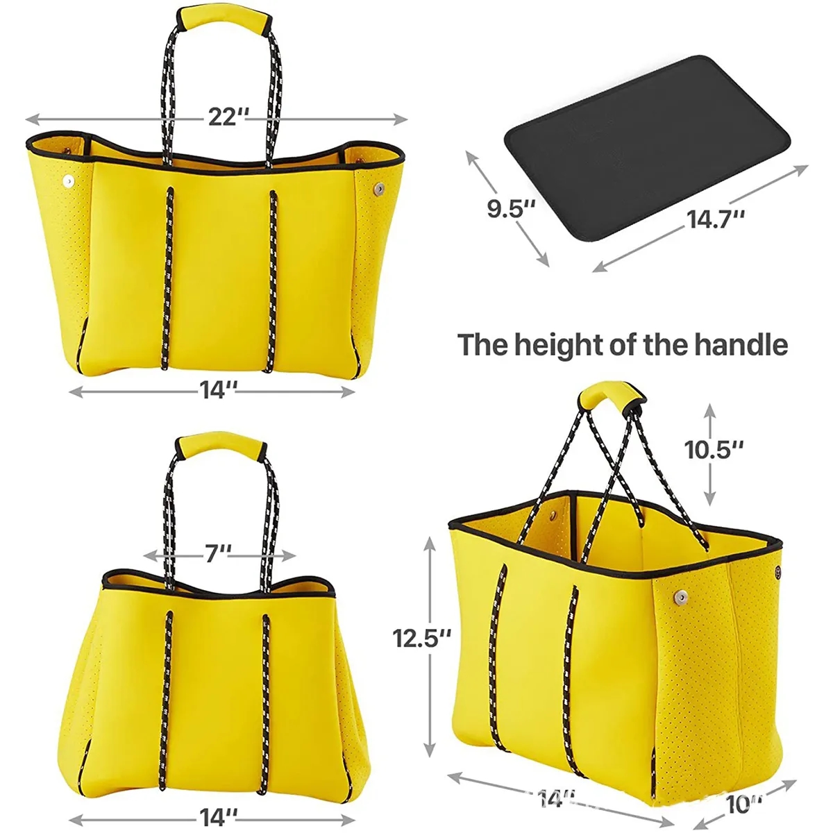 Waterproof Neoprene Shoulder Beach Tote Bag 1