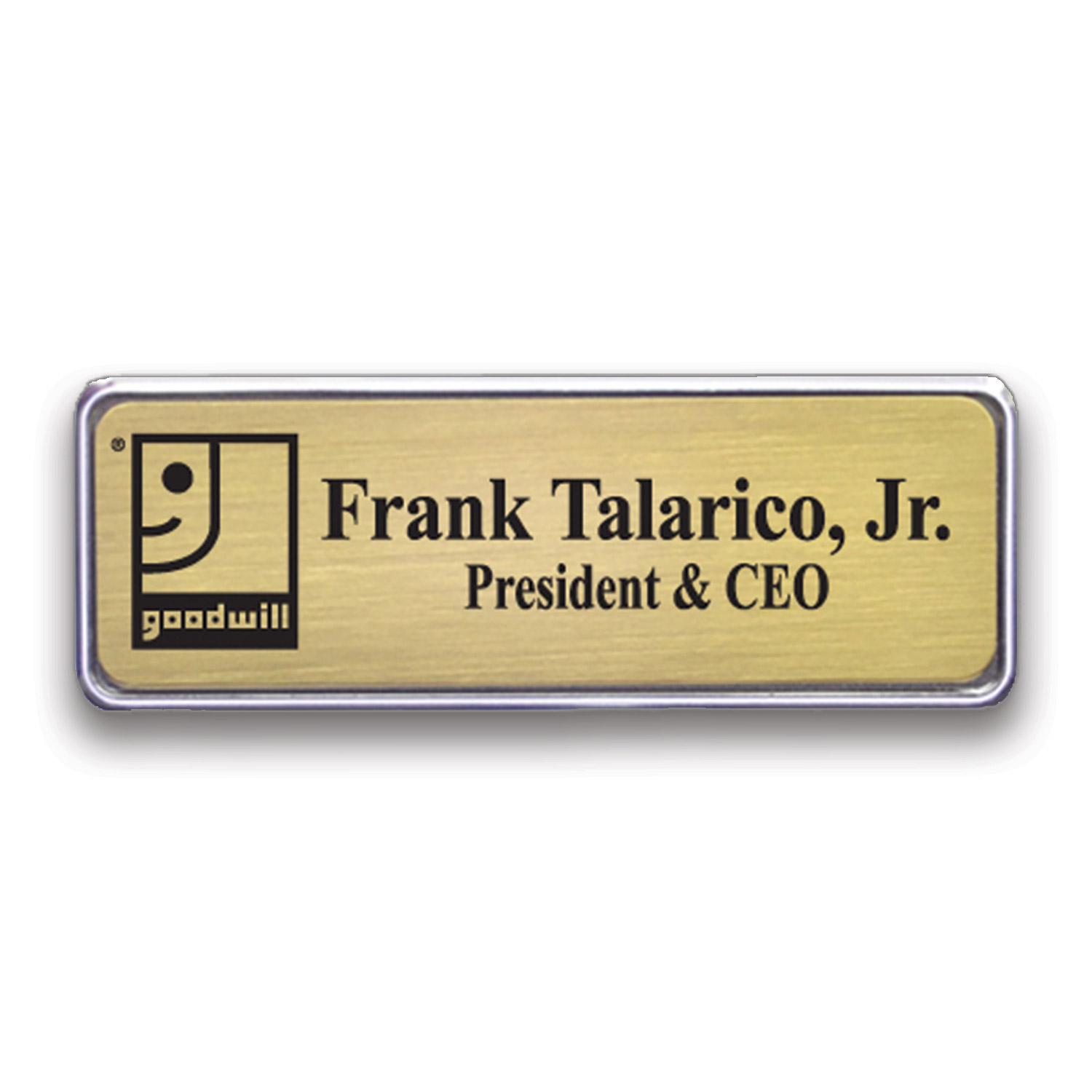 Framed Metal Name Badges 1" x 3" 4