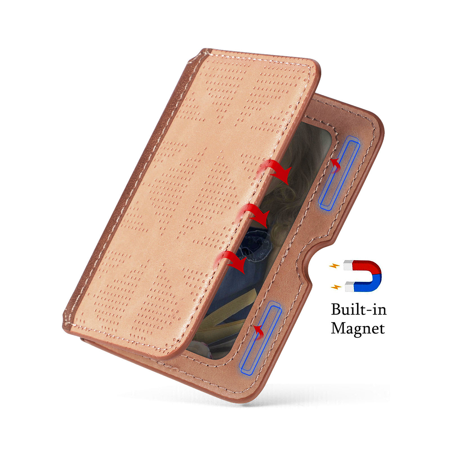 PU Leather Stick on Wallet Phone Case 2