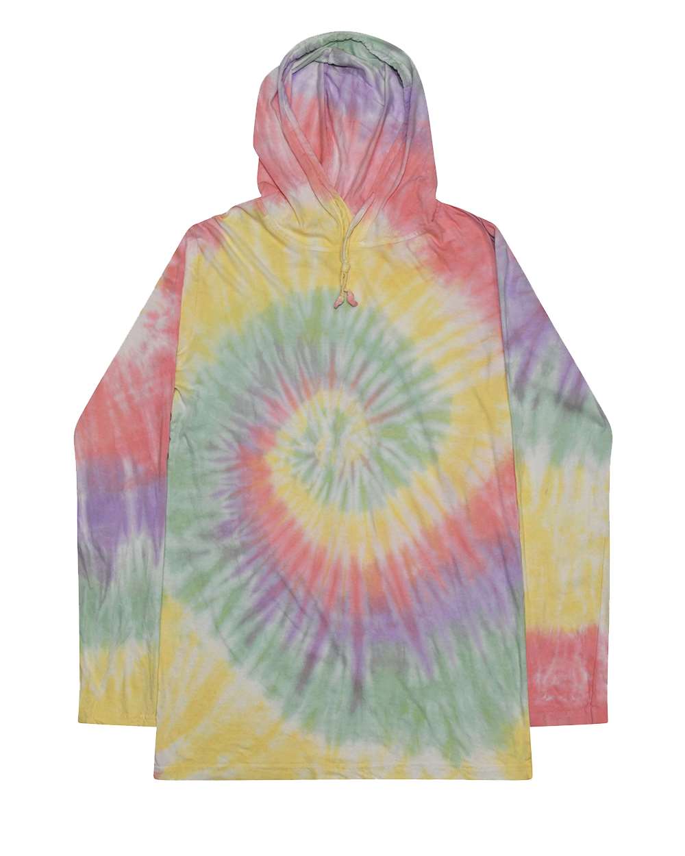 Unisex Tie-Dyed Hooded Long Sleeve T-Shirt - 2777 4