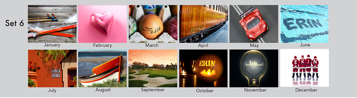 3 Monthly View Wall Calendar w/Individual Names