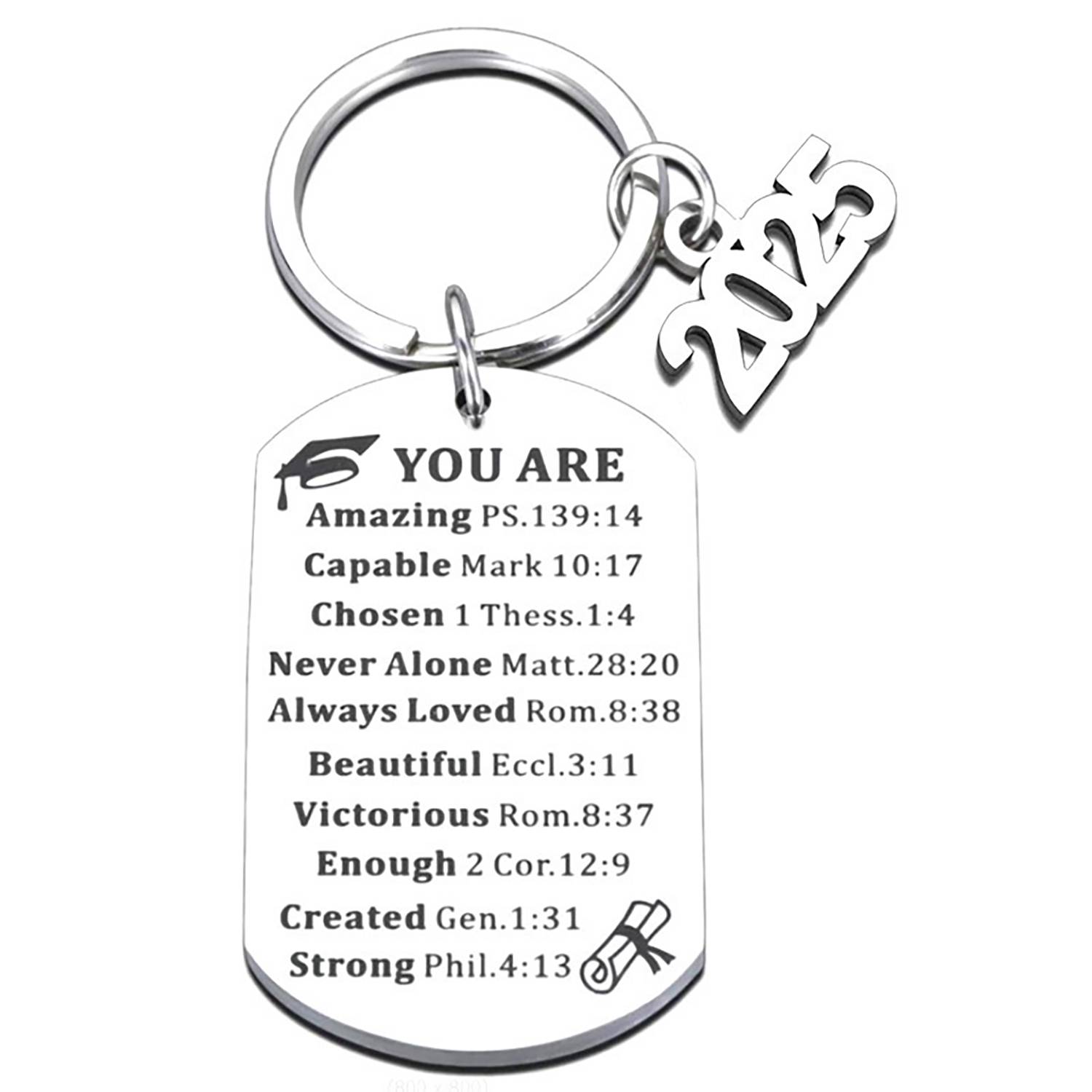 Personalized Stainless Steel 2025 Graduation Keychain 5