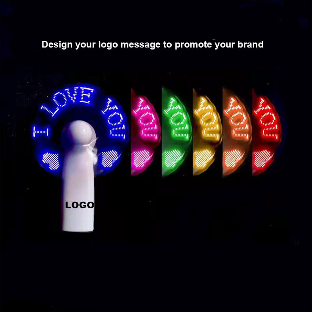 Message Editable Mini Flash LED Fan 5