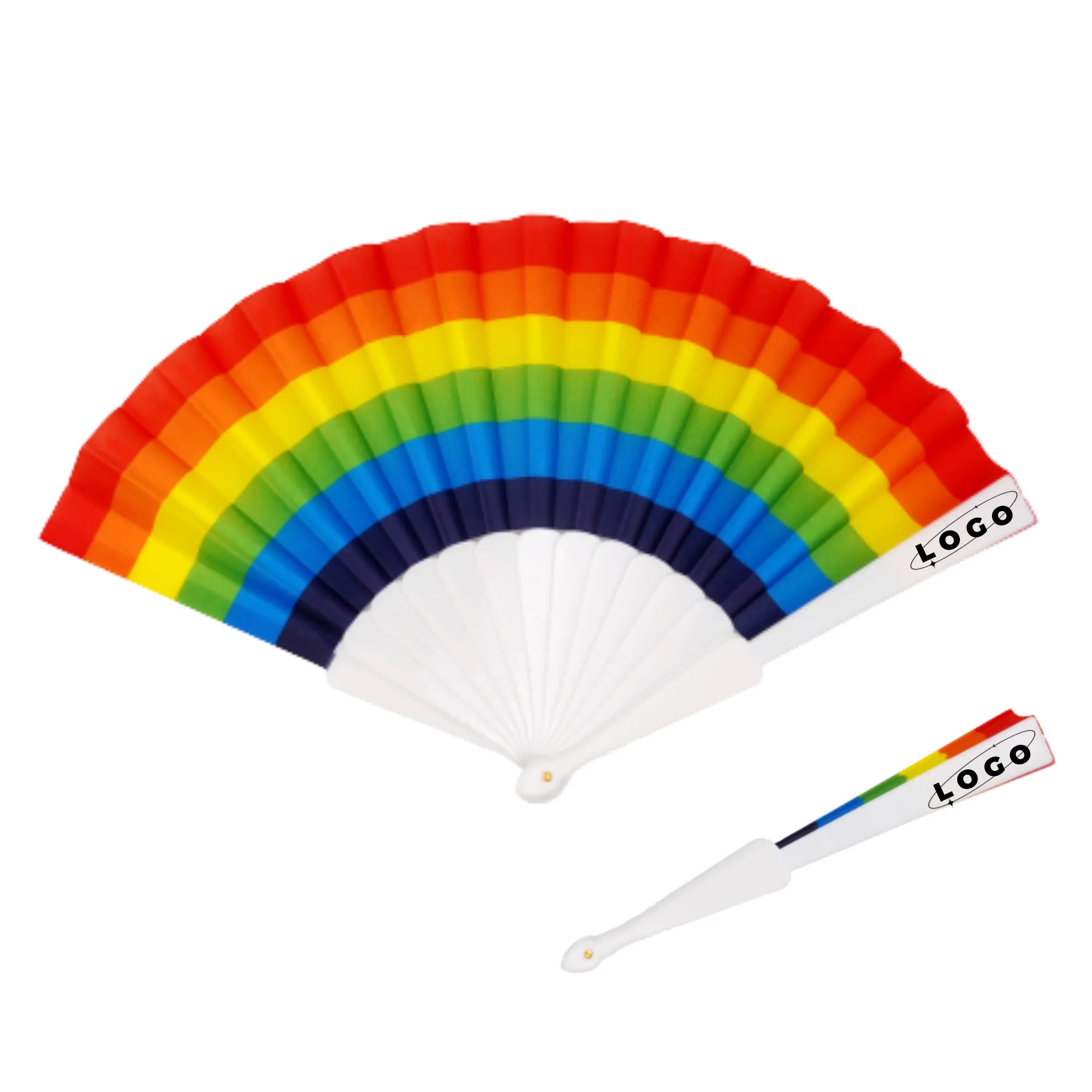 9" Rainbow Folding Fan Outdoor Performance 1
